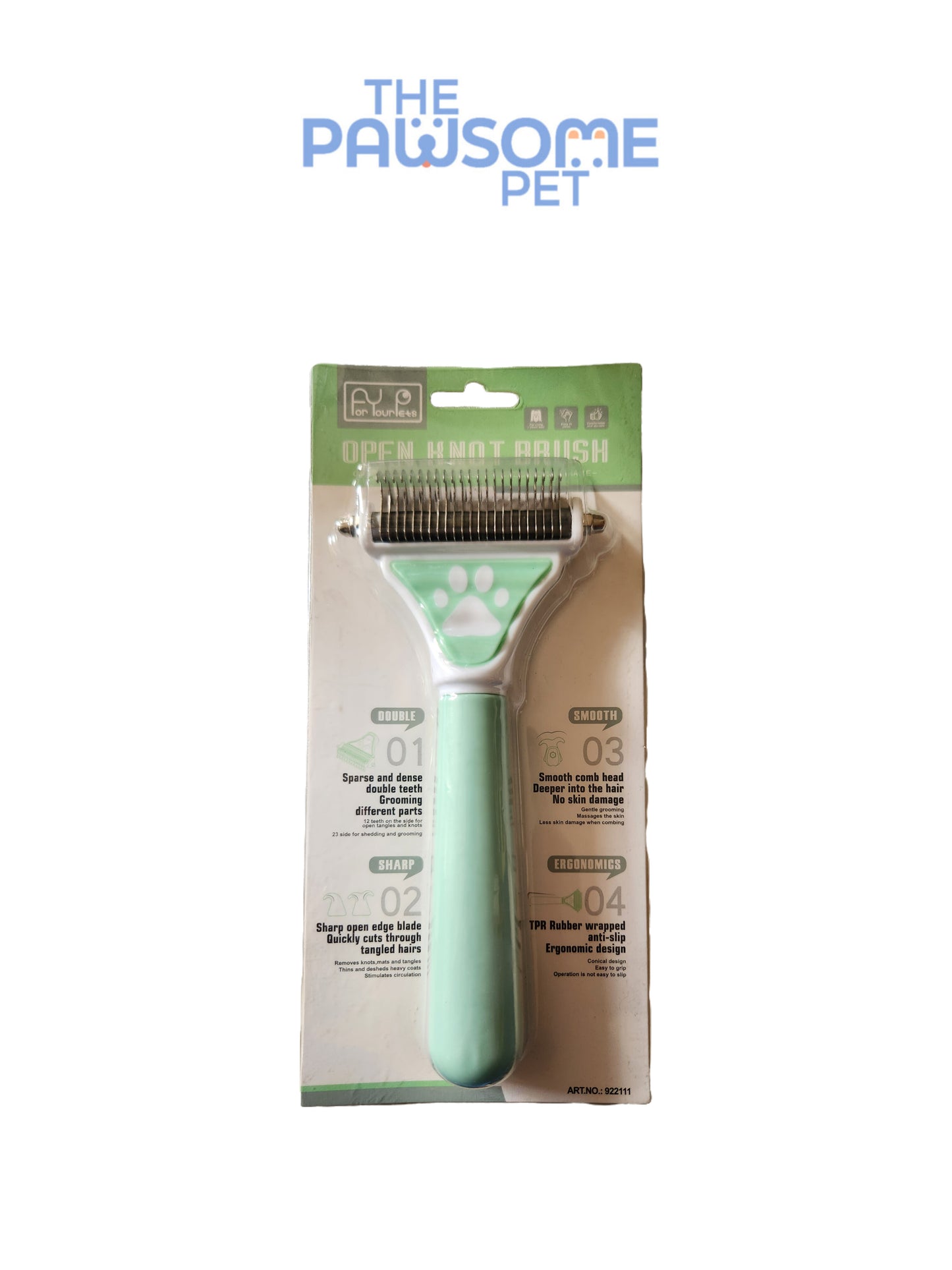 TPR dog brush green