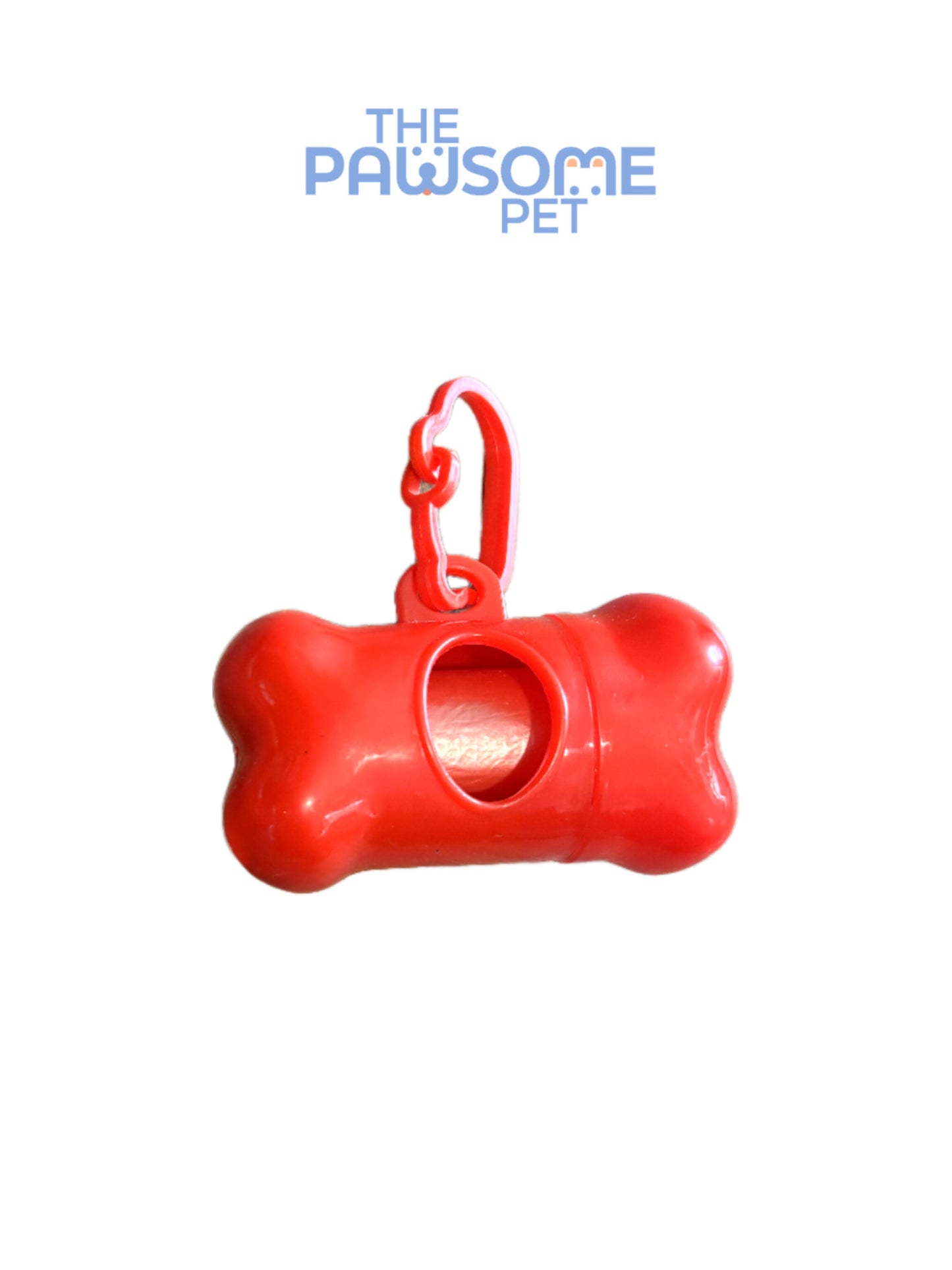 bone poop bag container red
