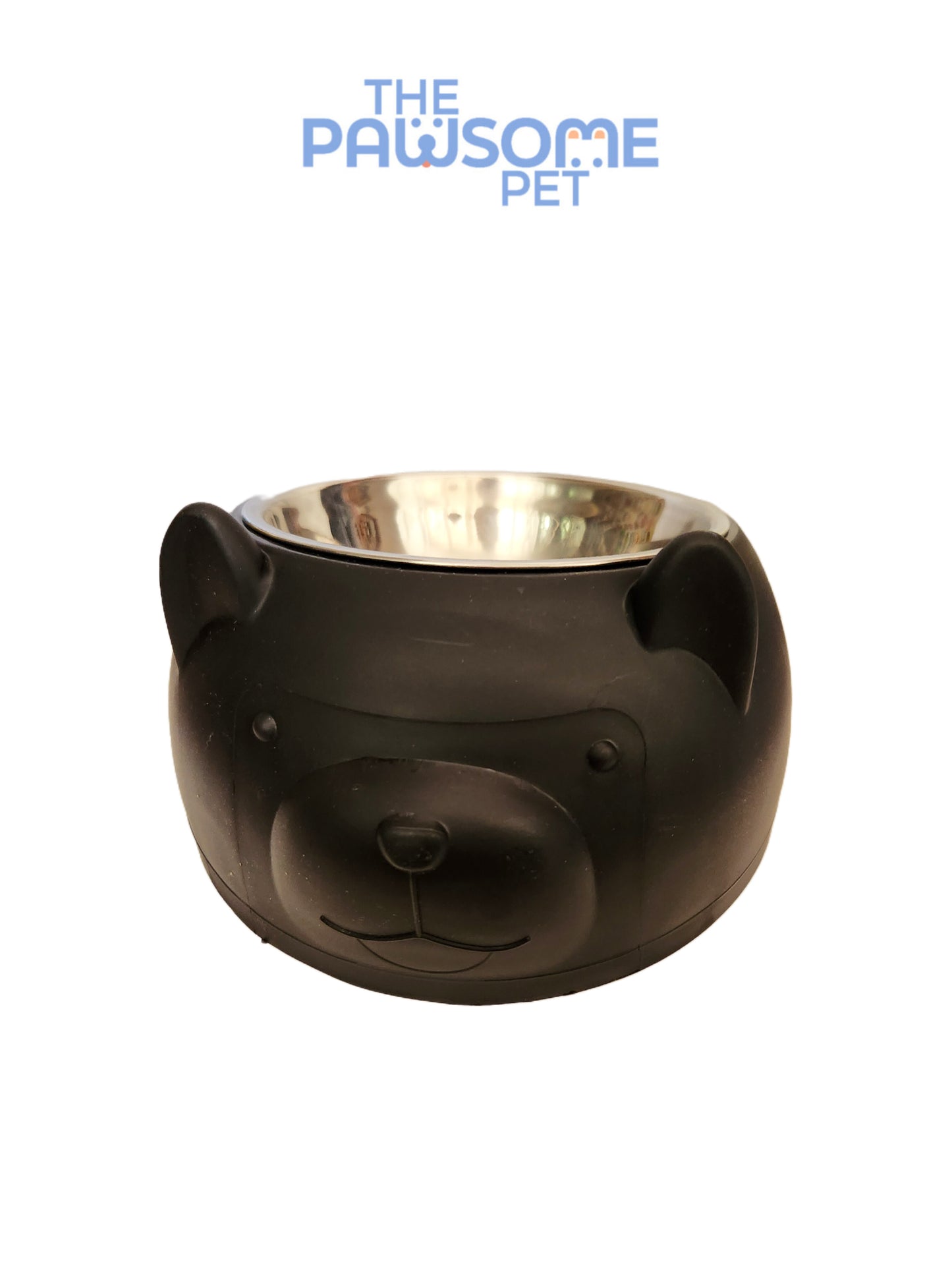 Pawsome's stainless steel bowl in plastic base