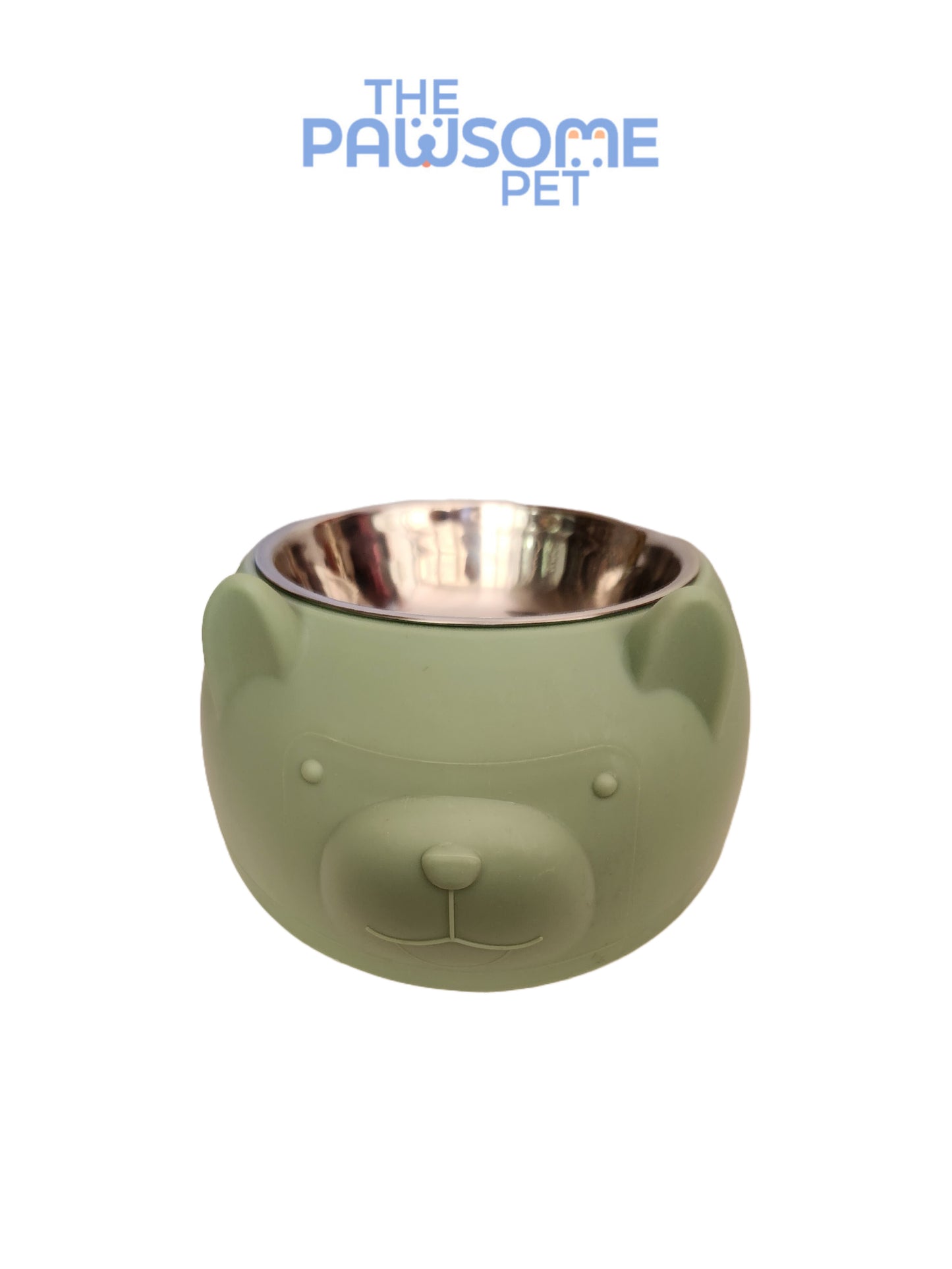 Pawsome's stainless steel bowl in plastic base