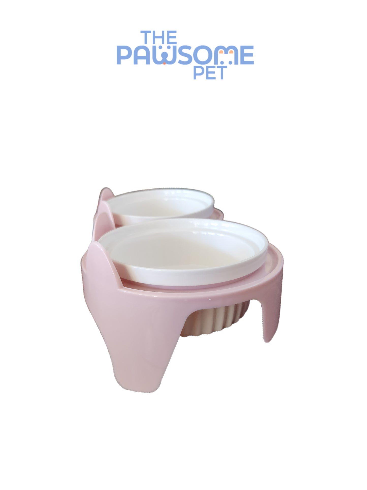 Pawsome's double ceramic bowl in plastic base