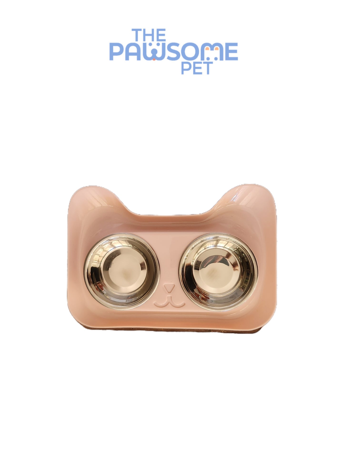 Pawsome's double stainless steel bowl in plastic base