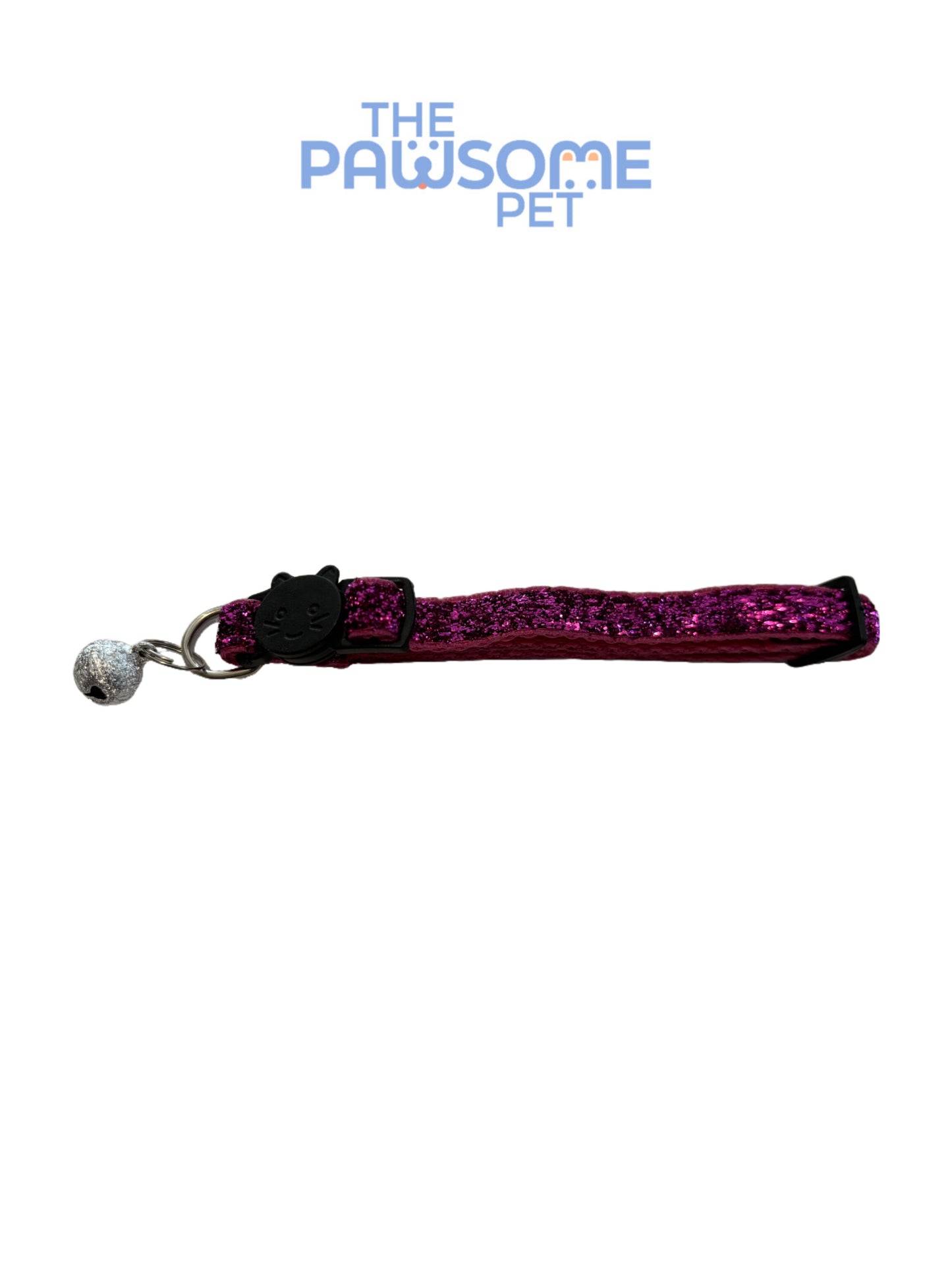 cat glitter collar dark pink
