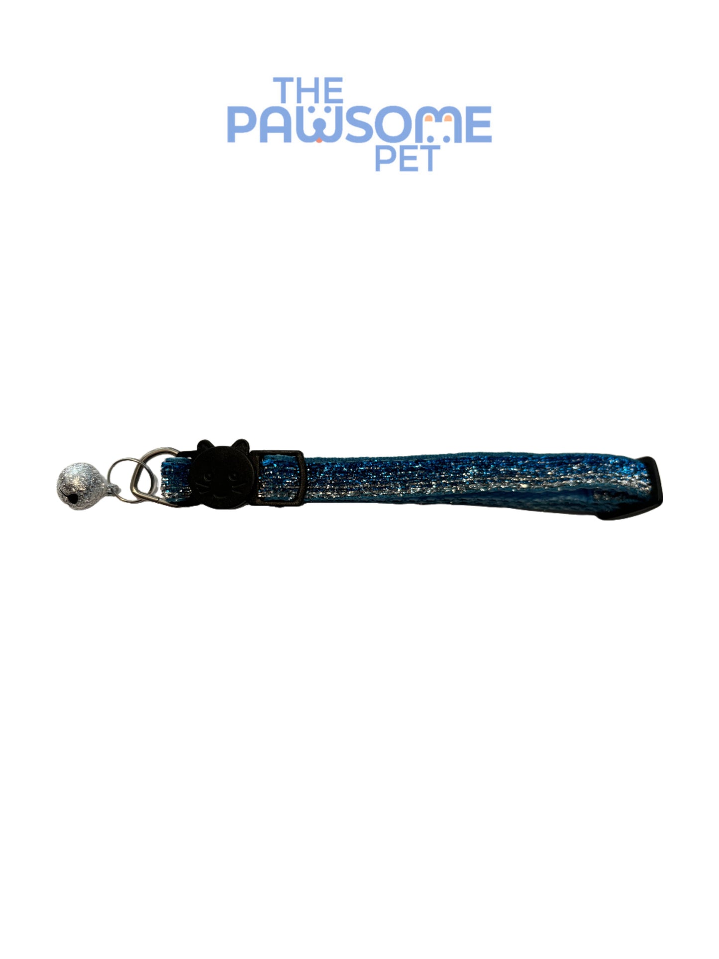 cat glitter collar light blue