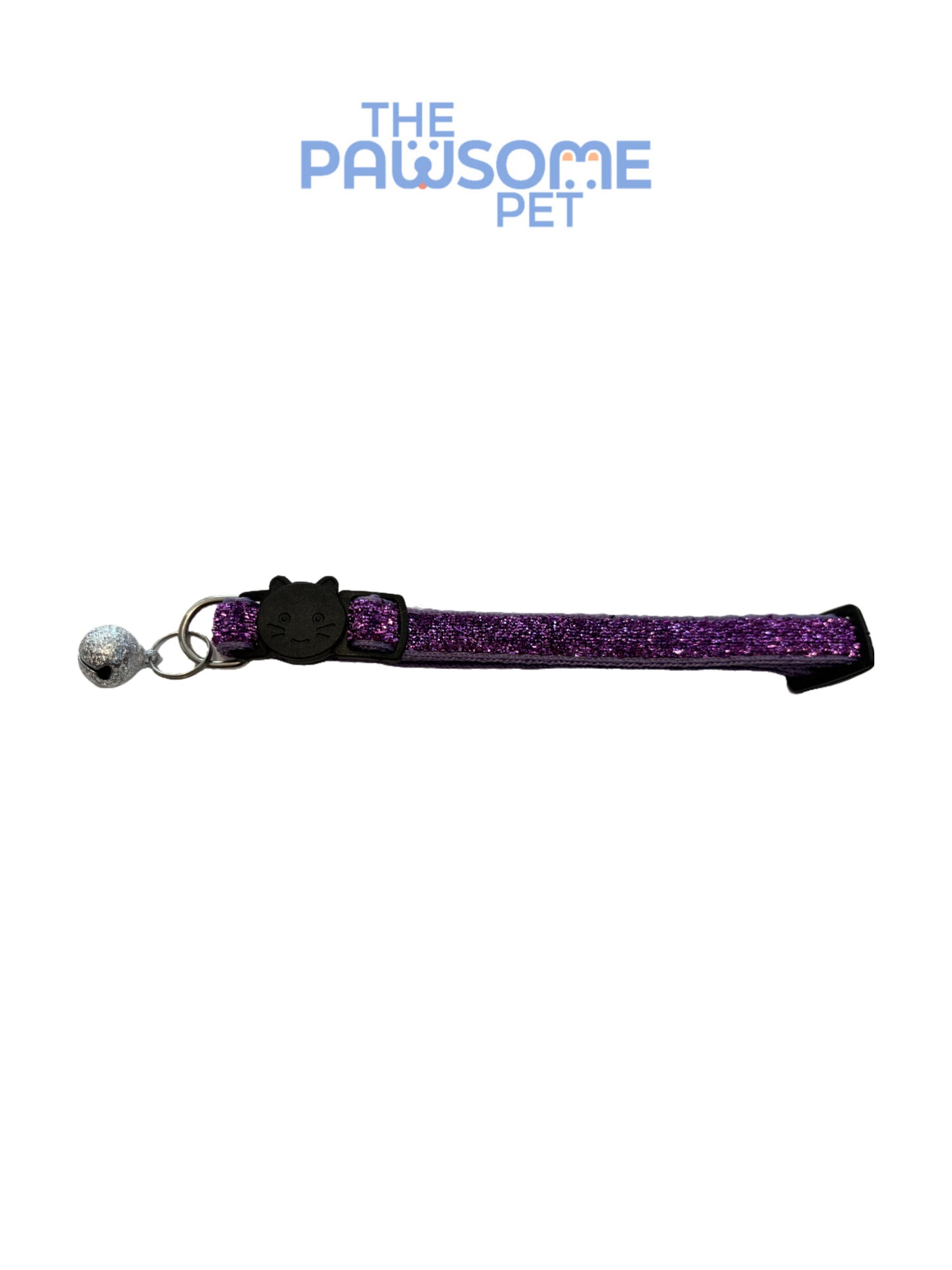 cat glitter collar purple