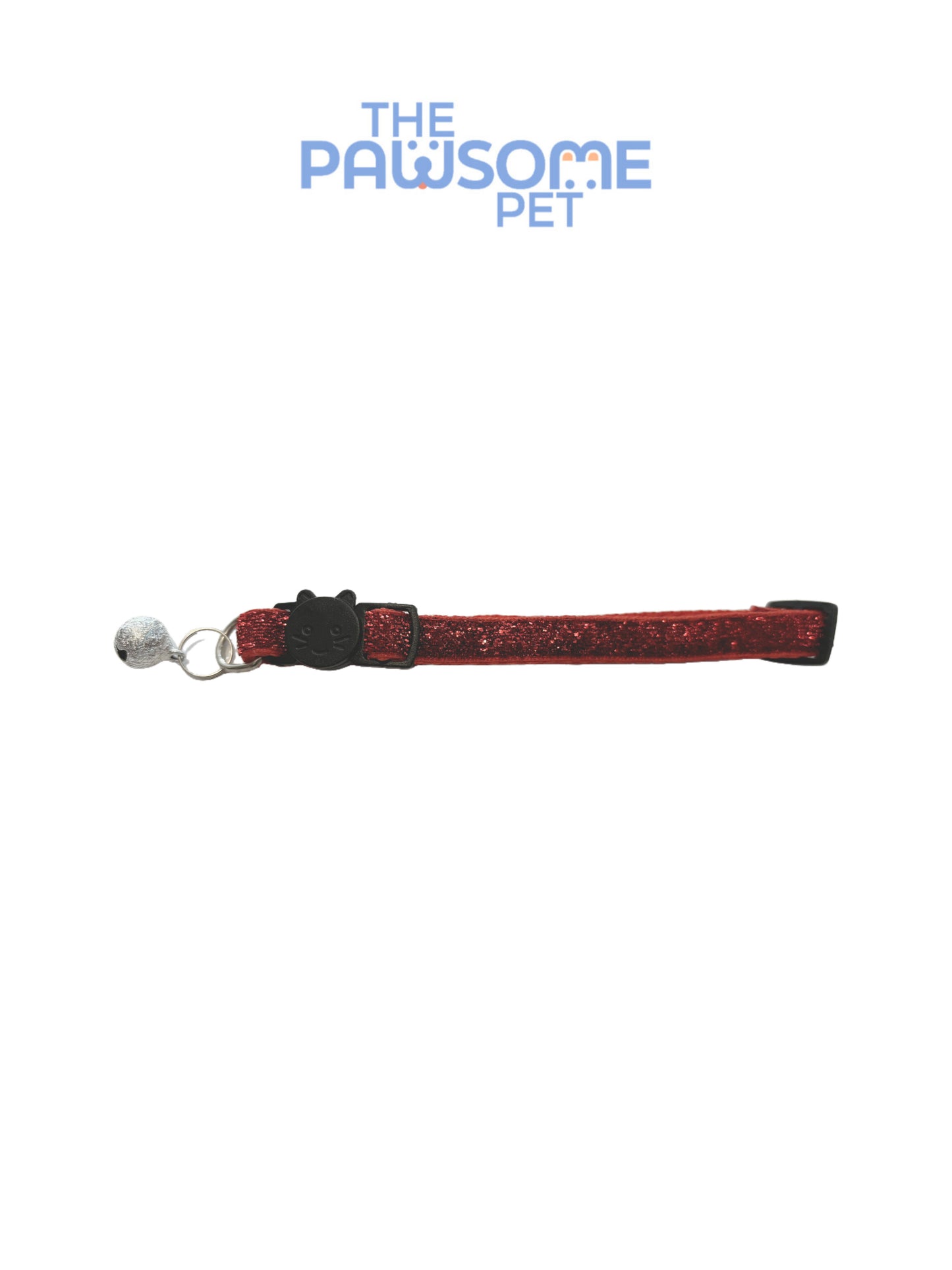 cat glitter collar red