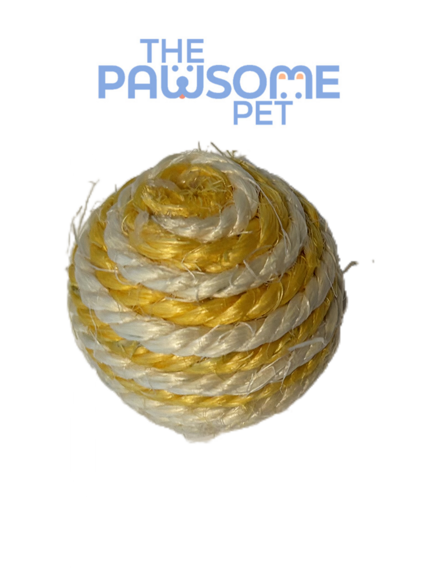 cat sisal ball yellow