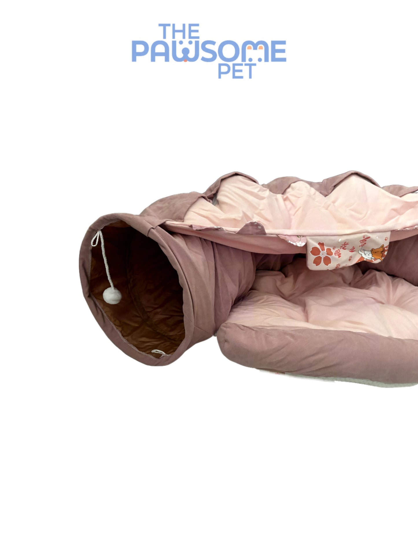 cat tunnel bed pink detail