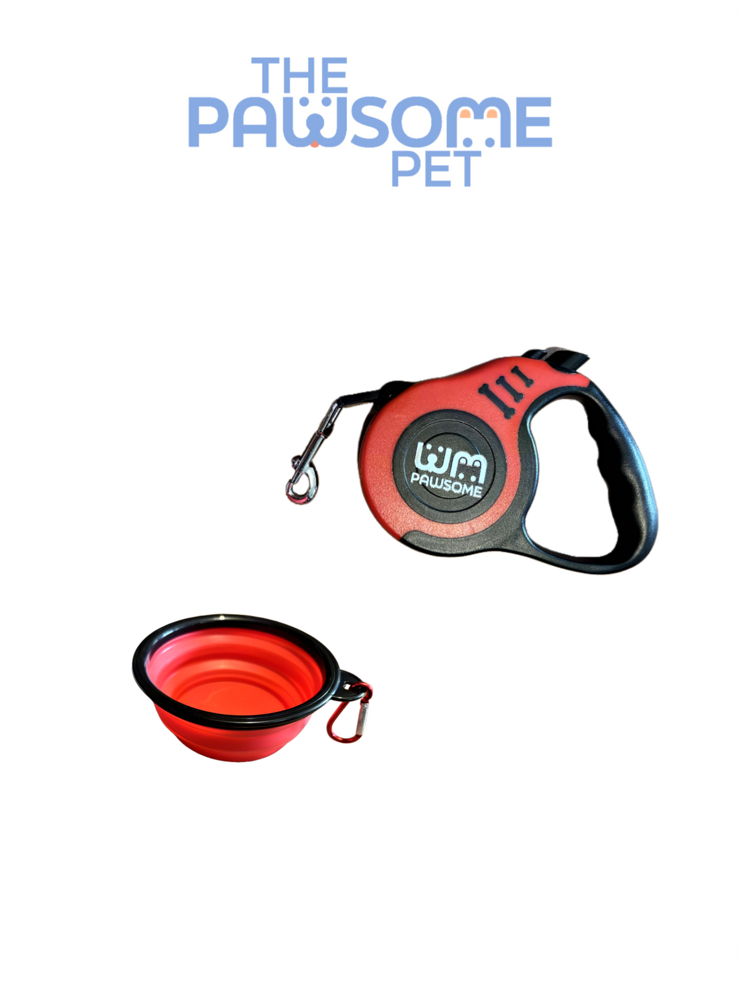 leash and bowl red