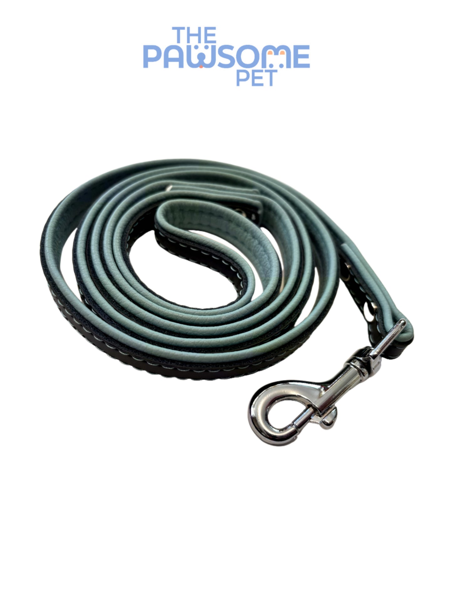 leather dog leash blue