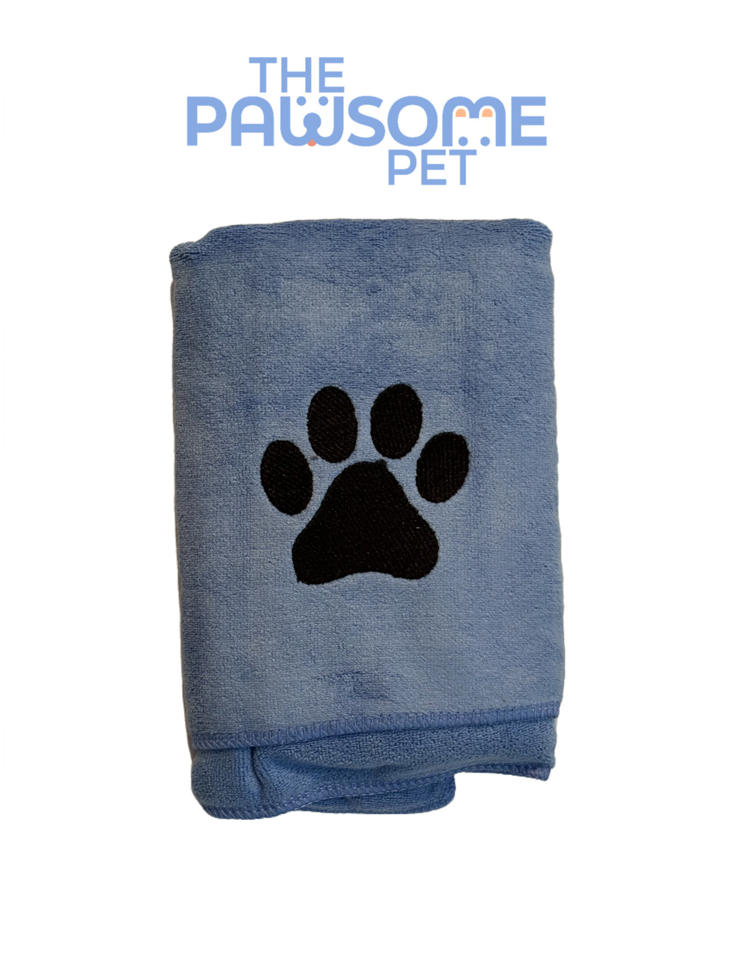 pet towel microfiber medium blue