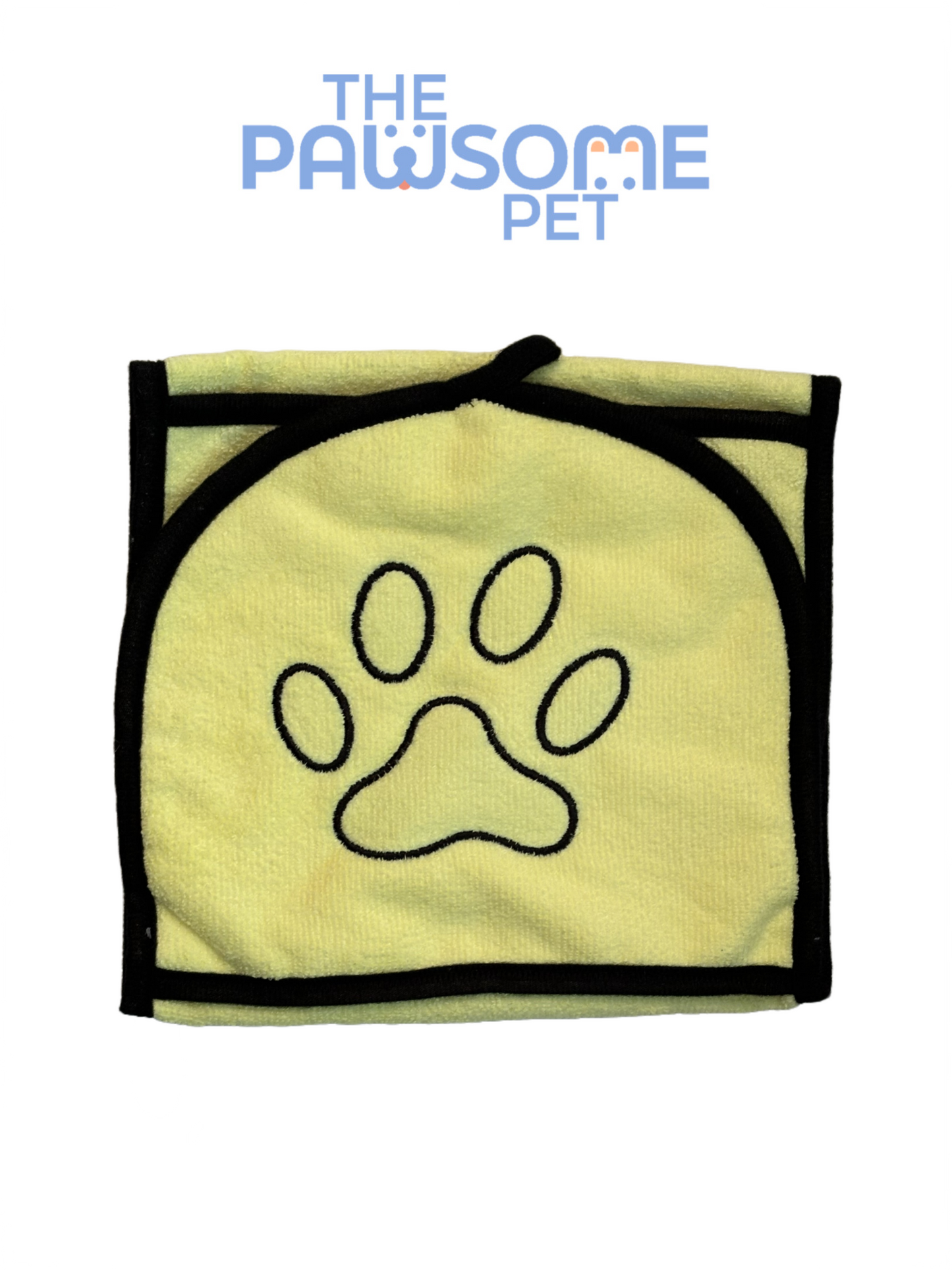 pet towel with two hand pockets yellow