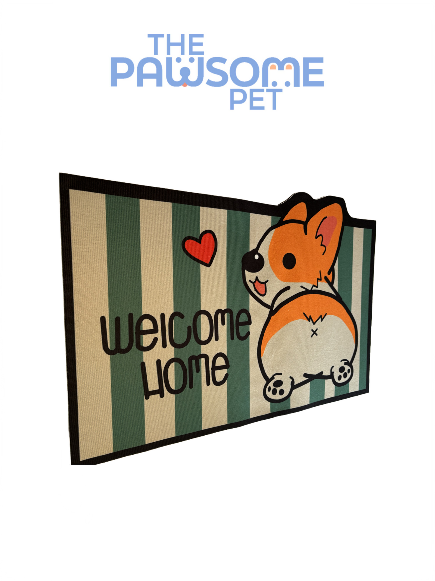 pet welcome mat green