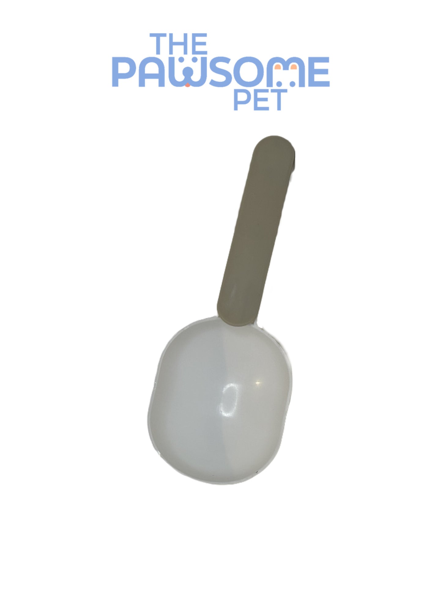 plastic food scoop white gray