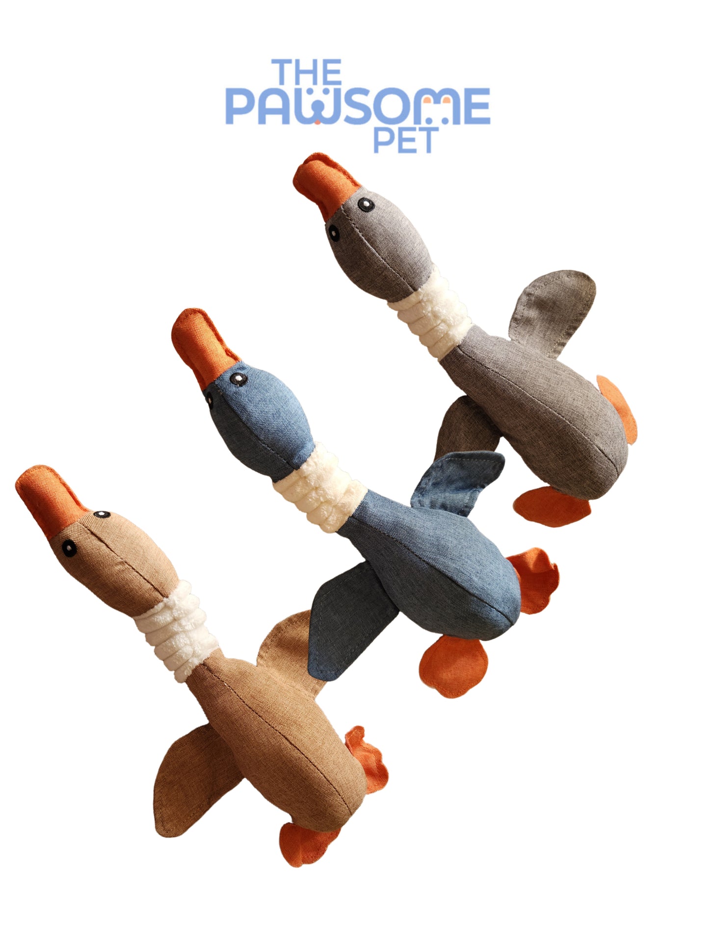 Pawsome's Plush Squeaky Linen DuckToy