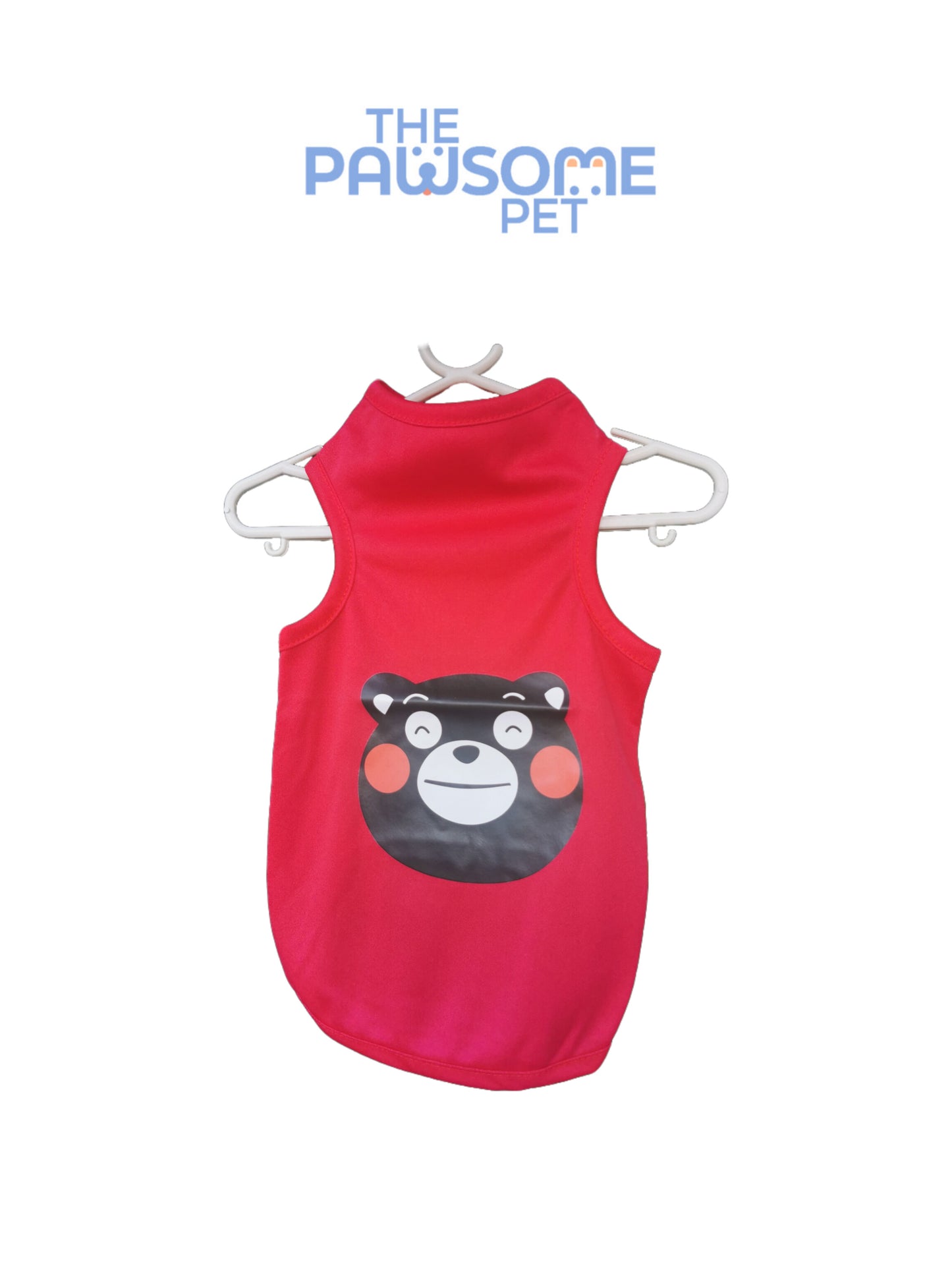 summer tank vest red black bear