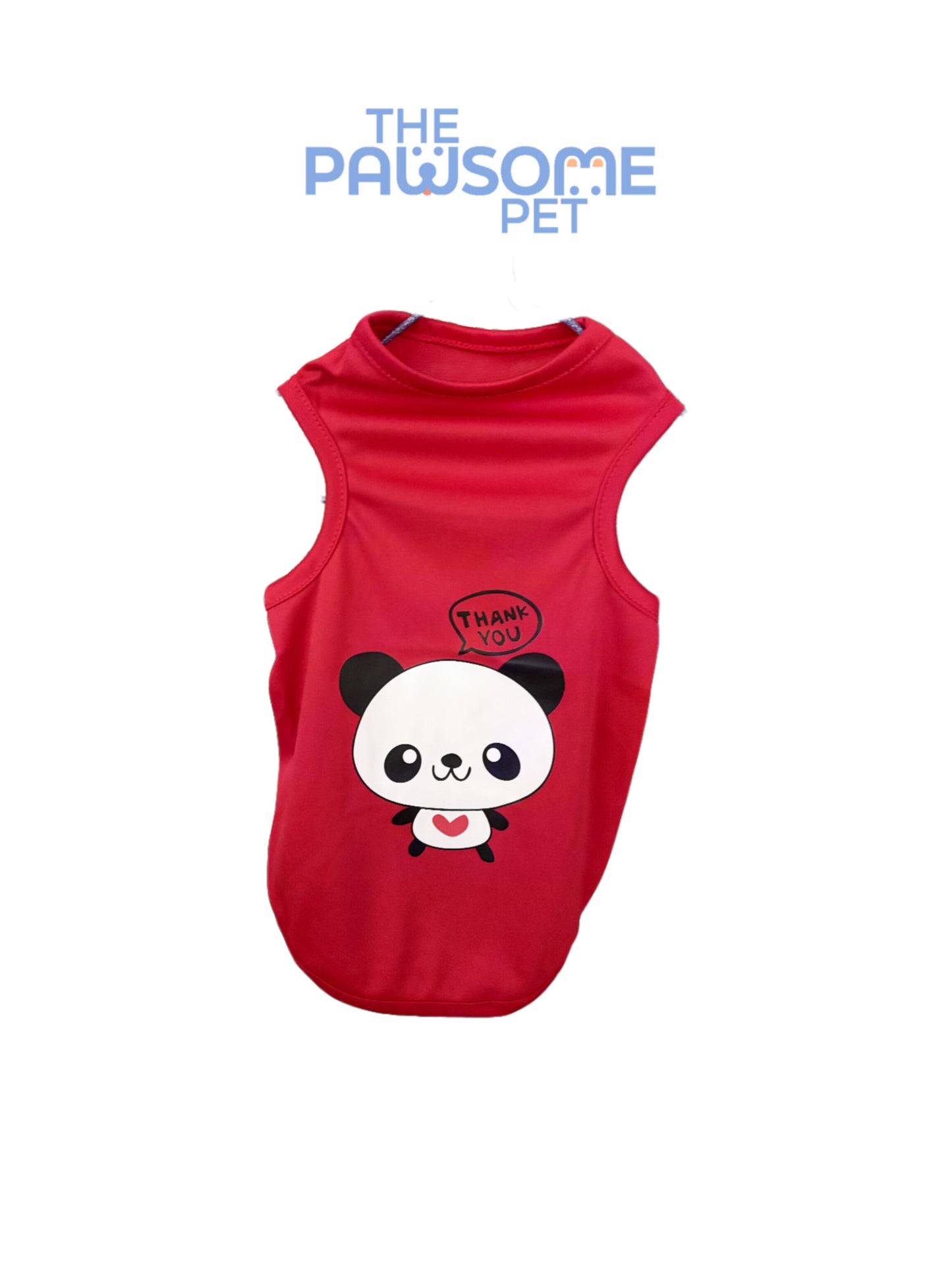 summer tank vest red white bear