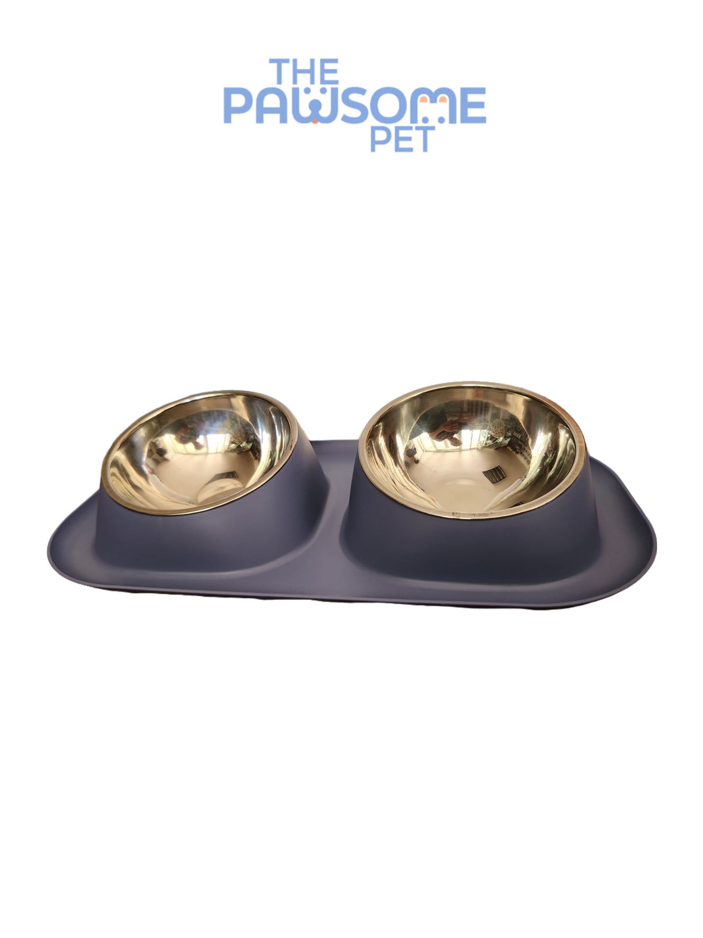 Pawsome's double bowl in plastic base