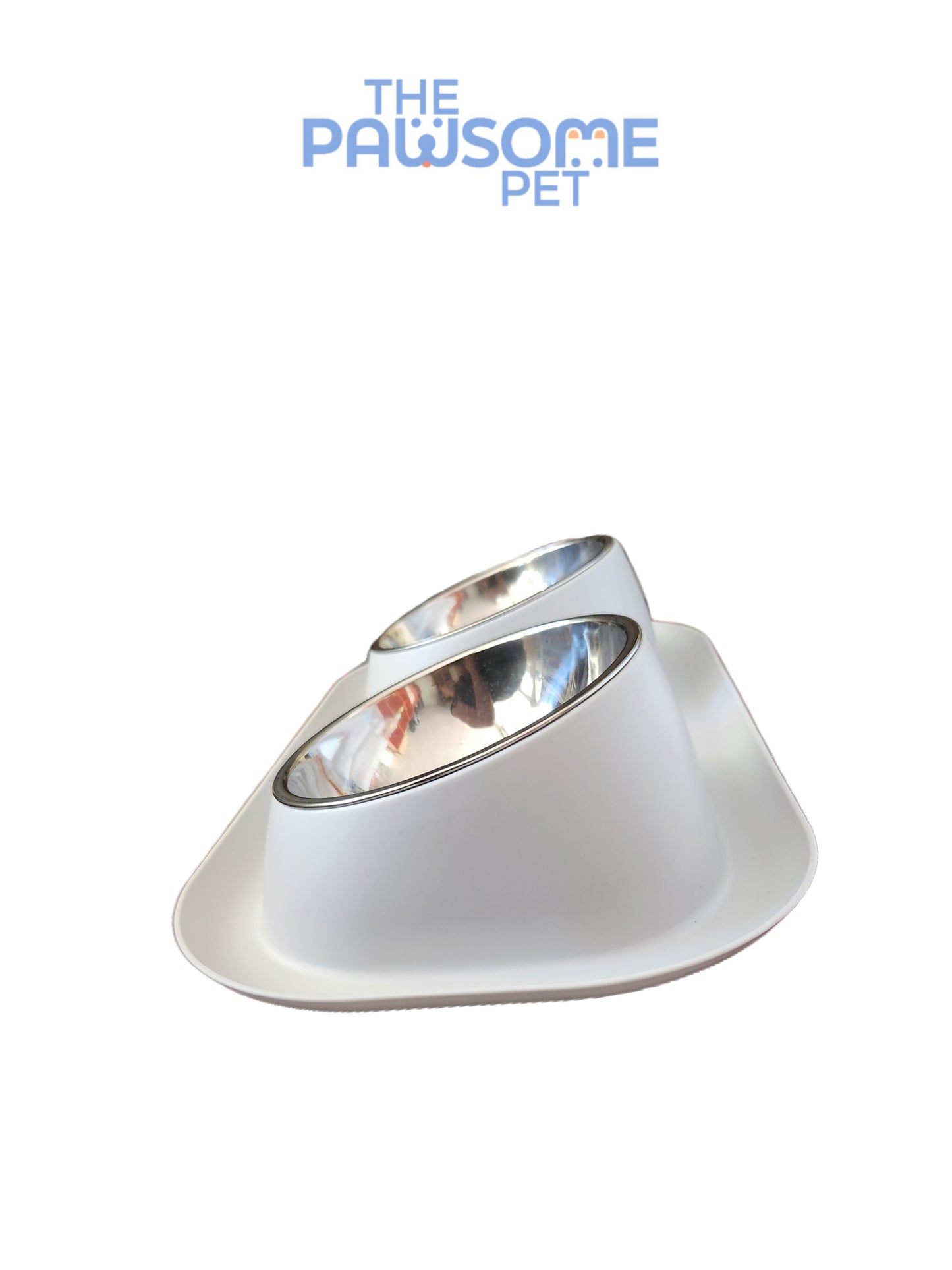 Pawsome's double bowl in plastic base