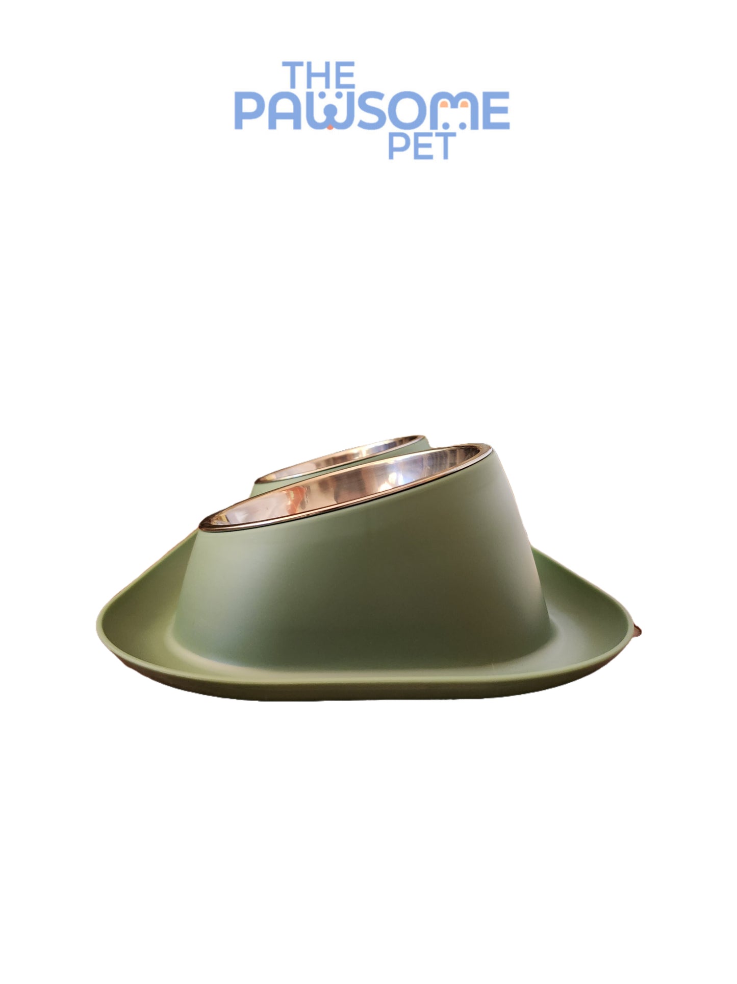 Pawsome's double bowl in plastic base
