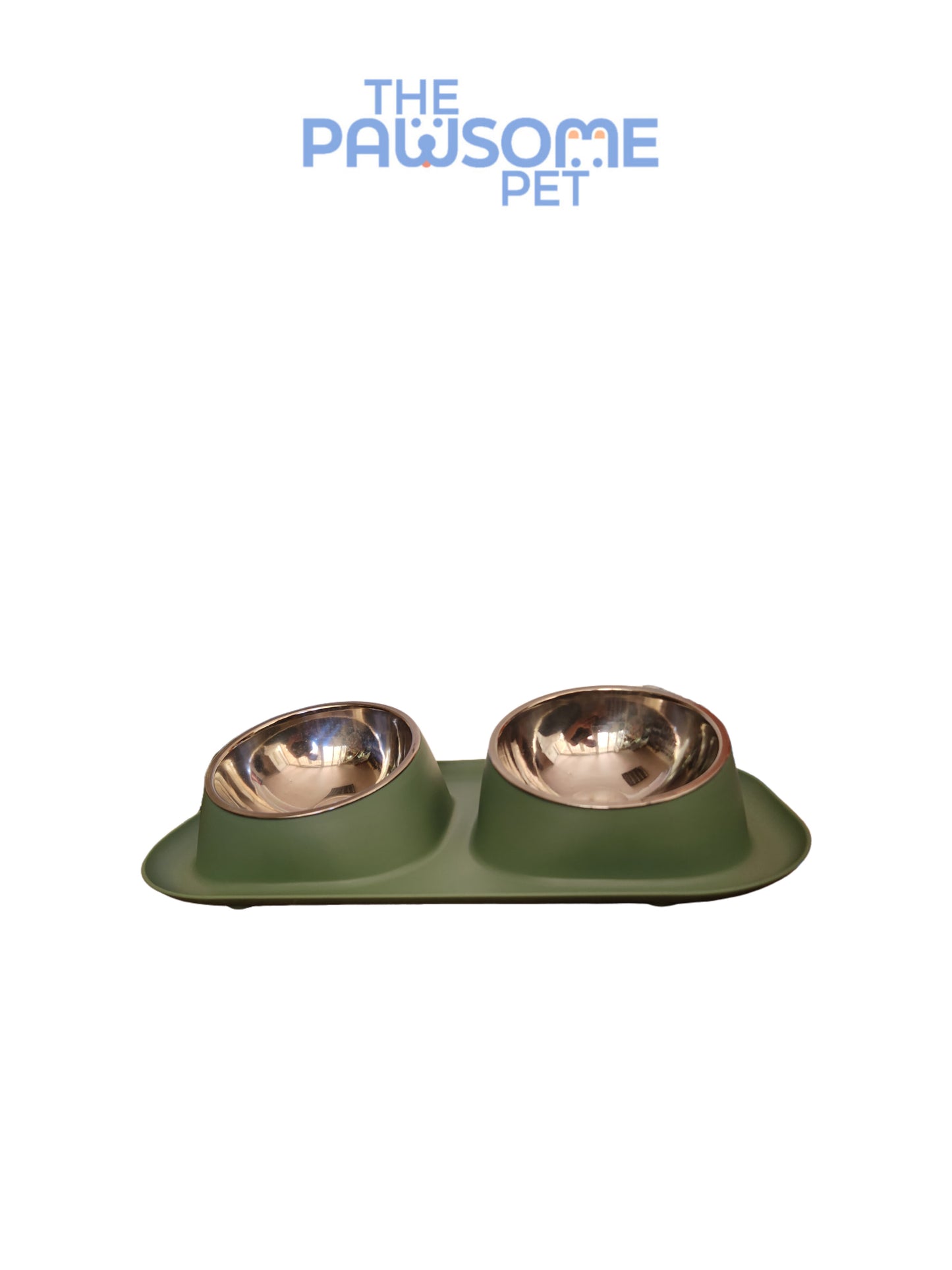 Pawsome's double bowl in plastic base