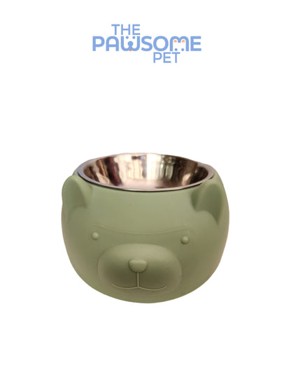 Pawsome's stainless steel bowl in plastic base