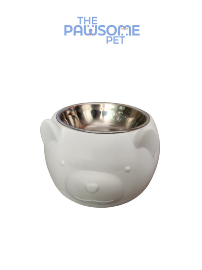 Pawsome's stainless steel bowl in plastic base