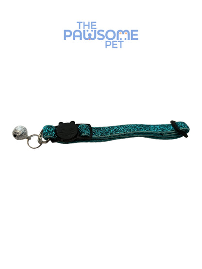 cat glitter collar  blue