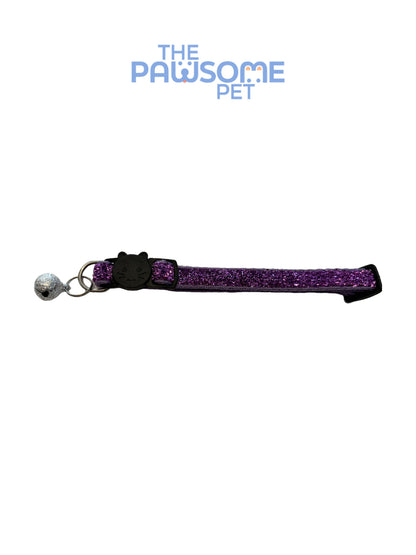 cat glitter collar purple