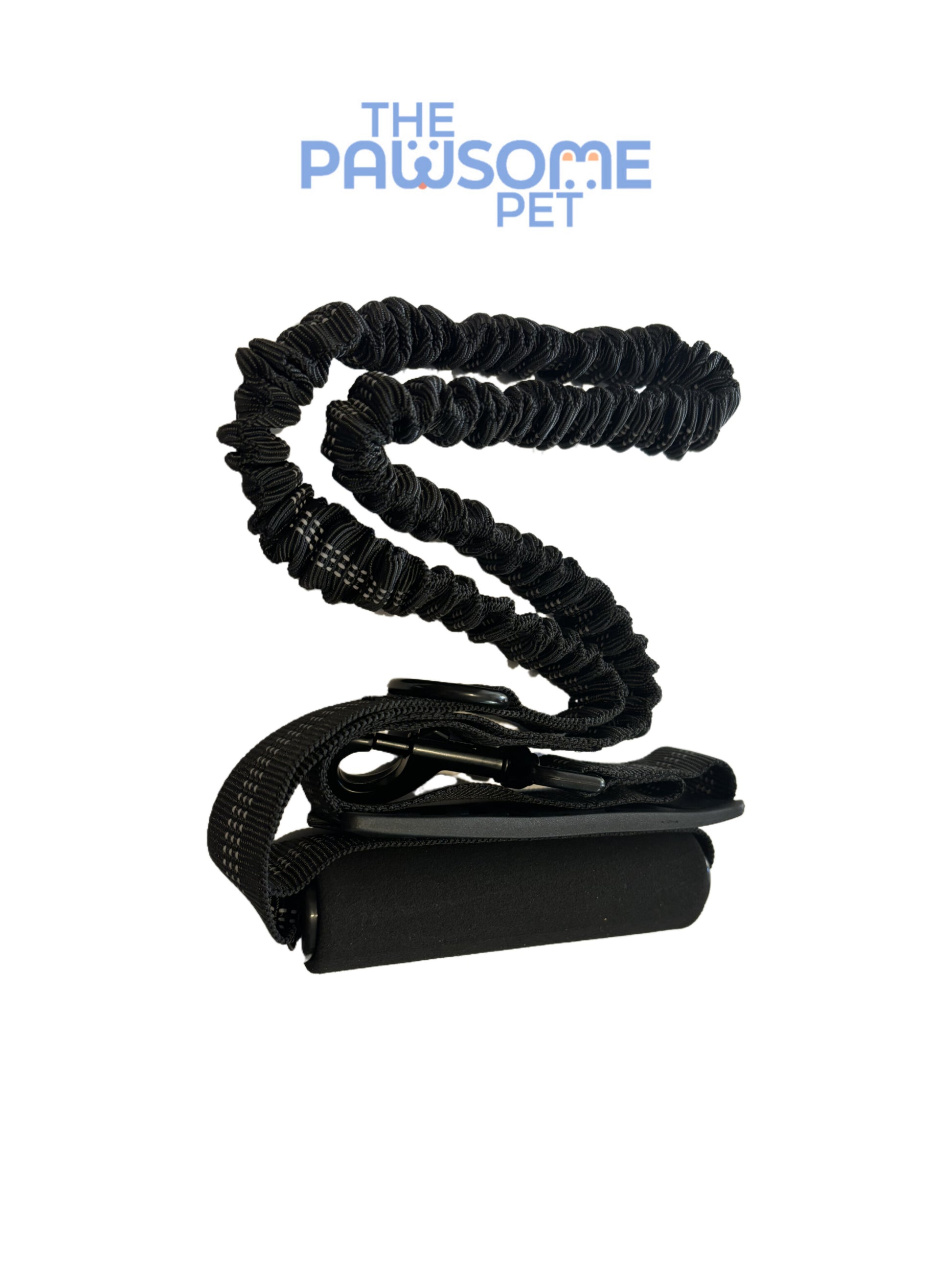 dog leash with two handles black