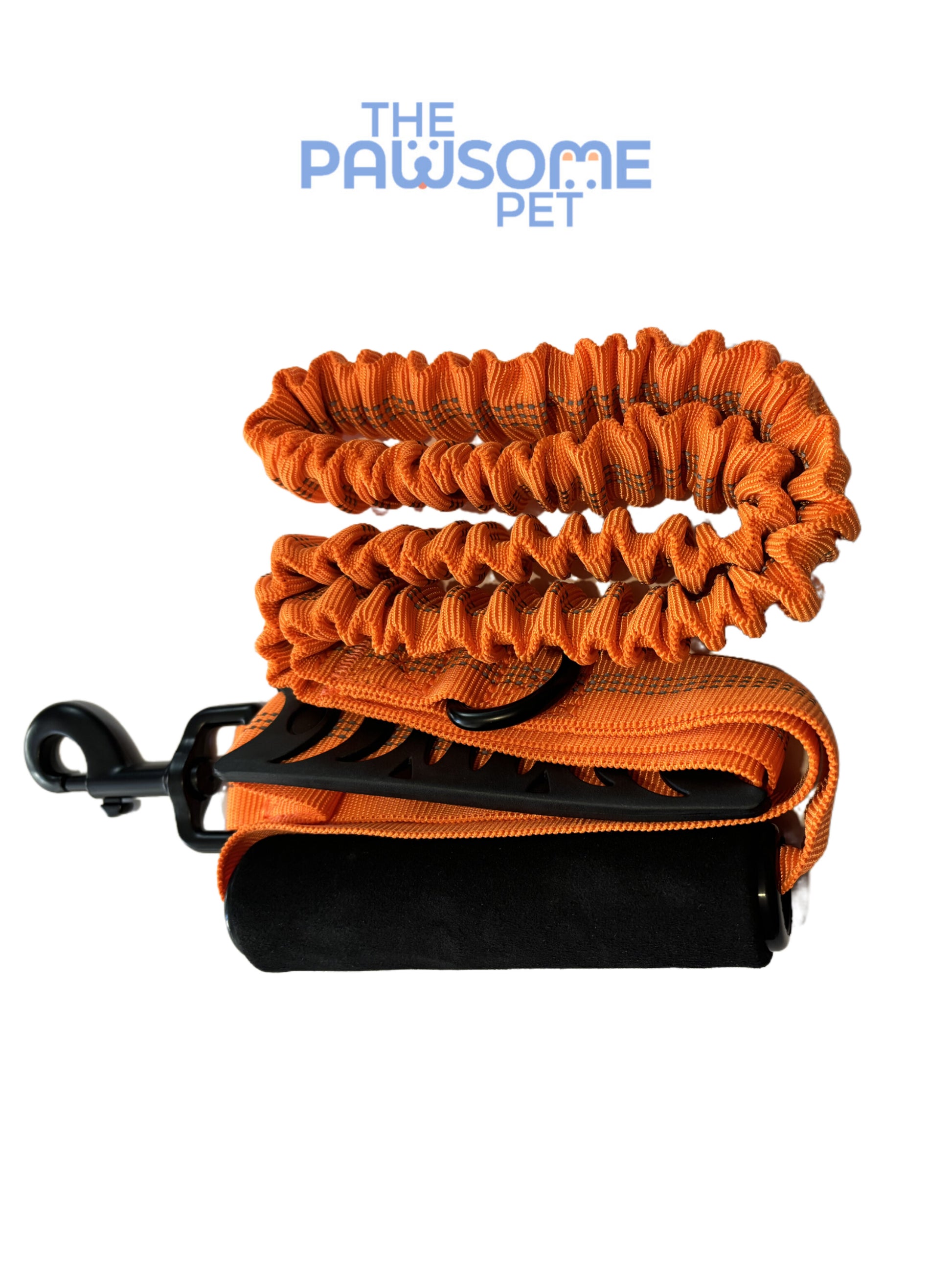 dog leash with two handles orange
