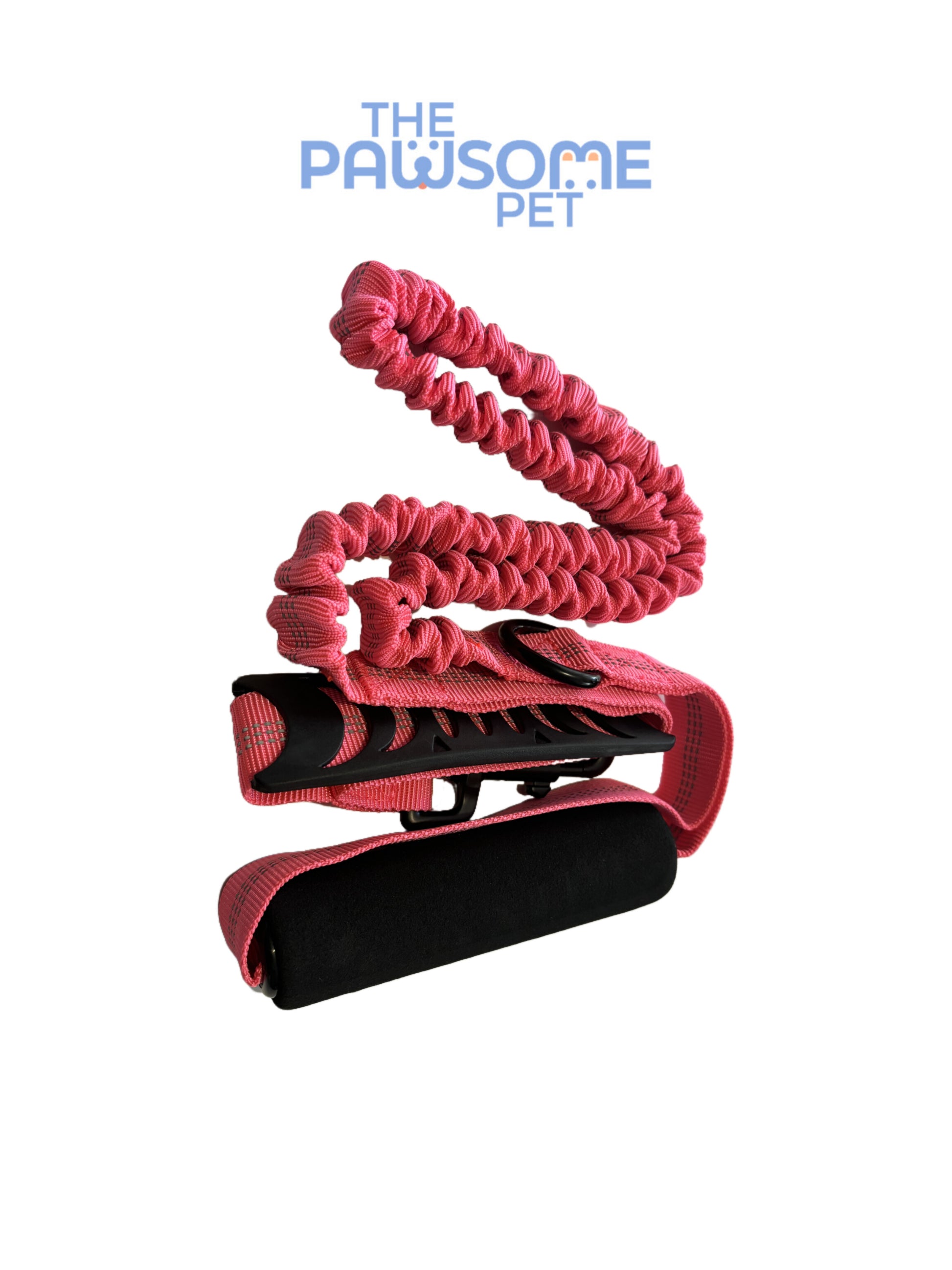 dog leash with two handles pink
