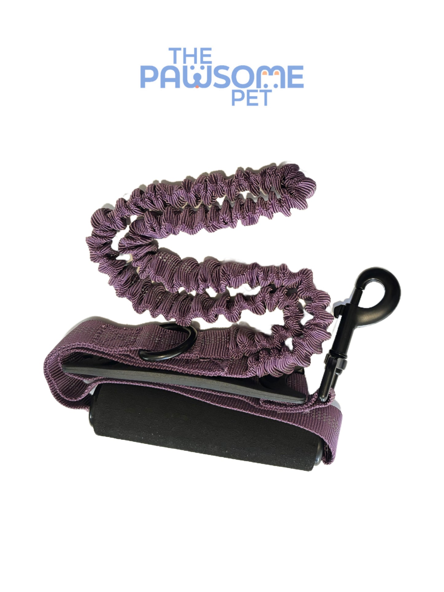 dog leash with two handles purple