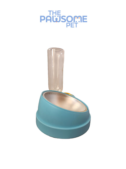 Pawsome's stainless steel bowl and siphon water bottle