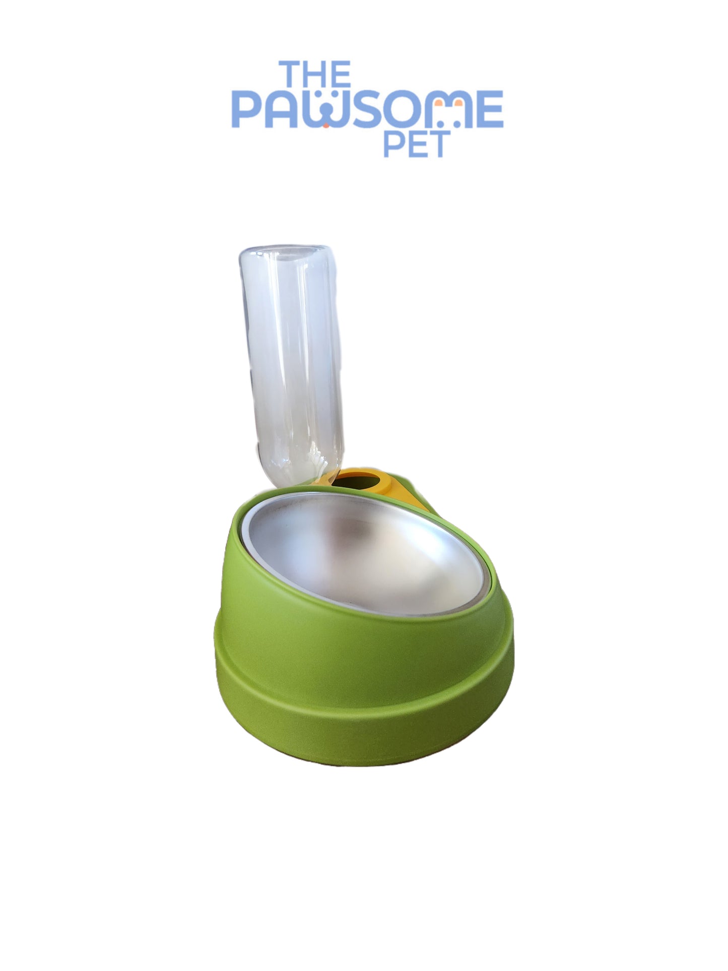 Pawsome's stainless steel bowl and siphon water bottle