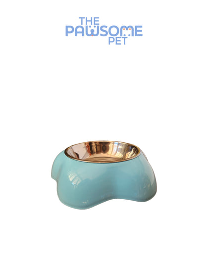 Pawsome's stainless steel bowl in flower base