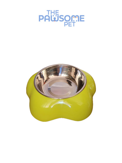 Pawsome's stainless steel bowl in flower base