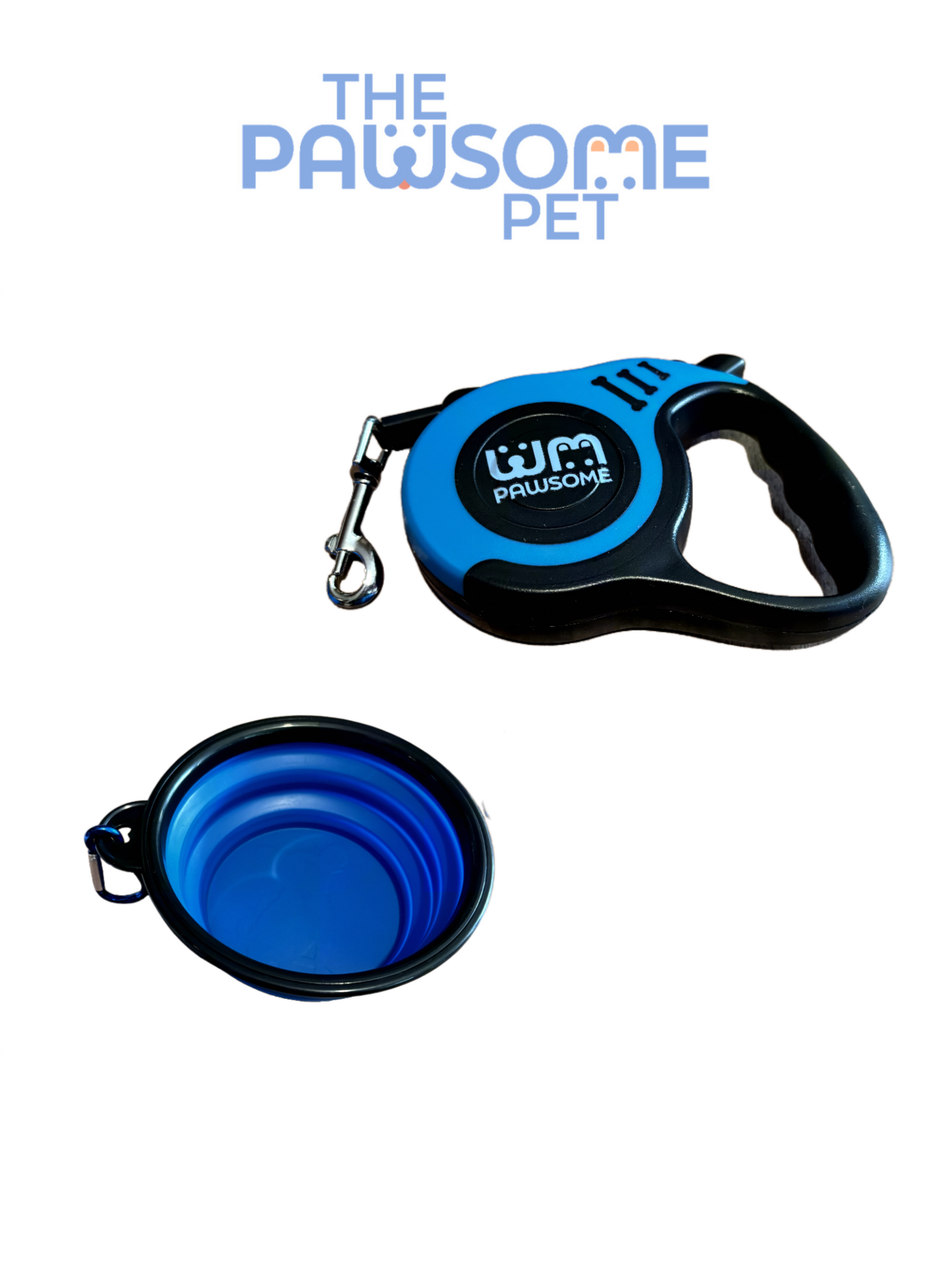 leash and bowl blue