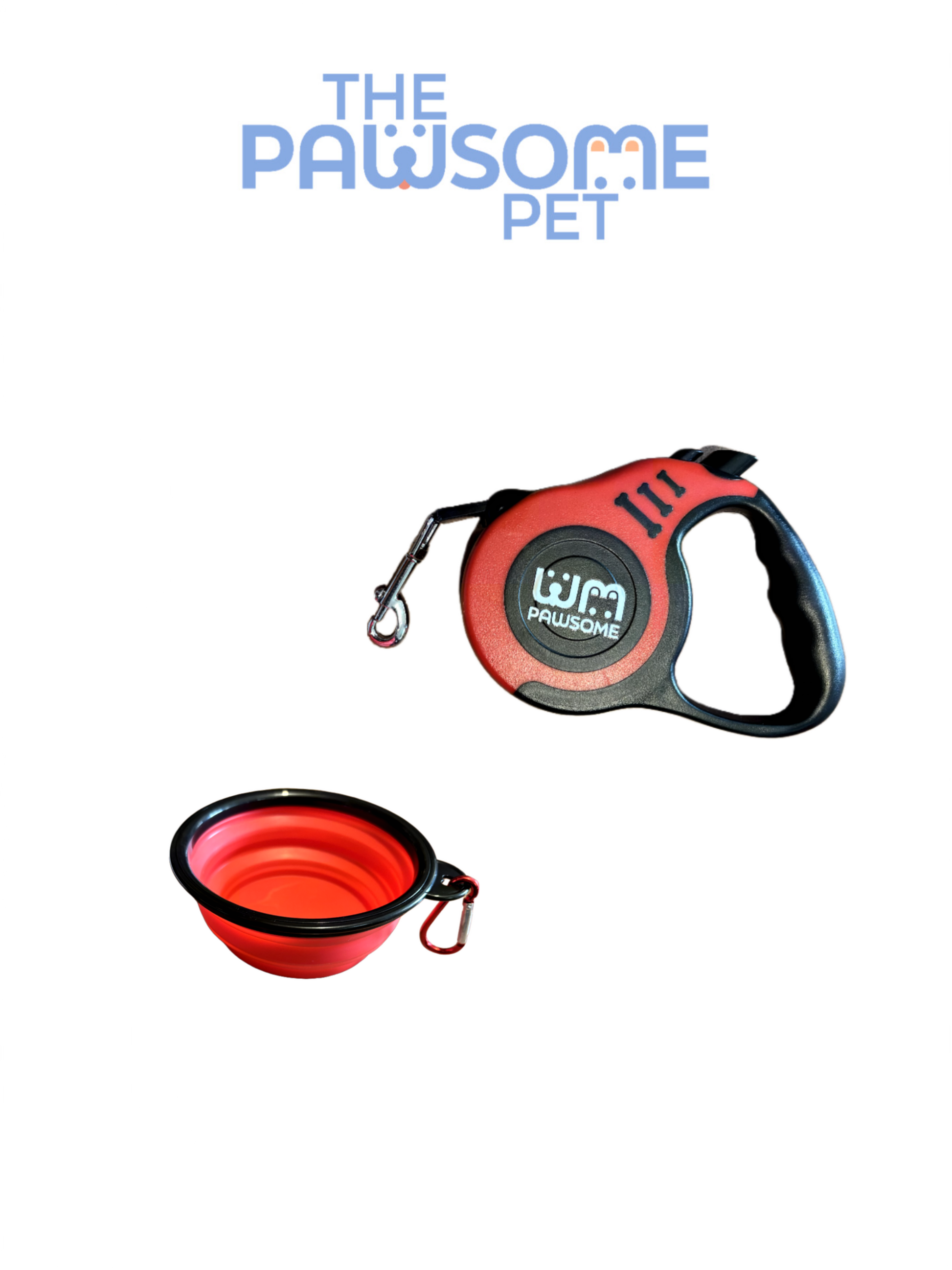 leash and bowl red