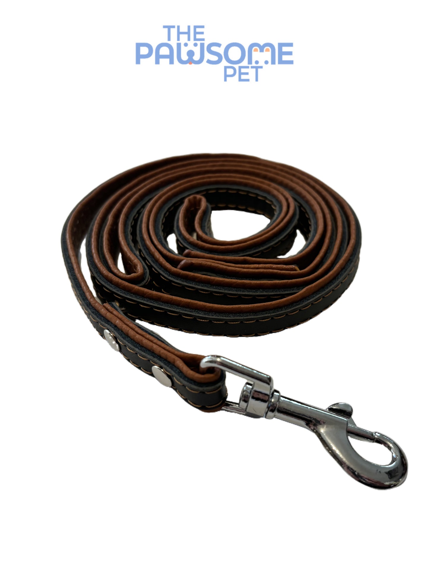 leather dog leash brown