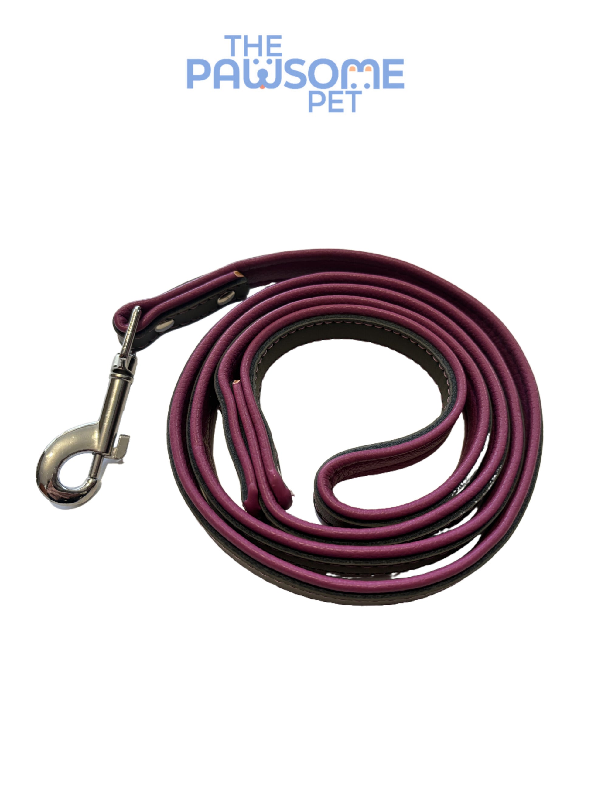leather dog leash purple
