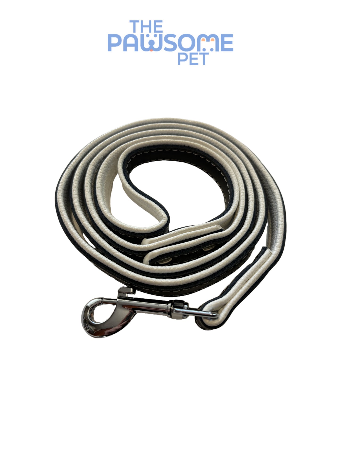 leather dog leash white