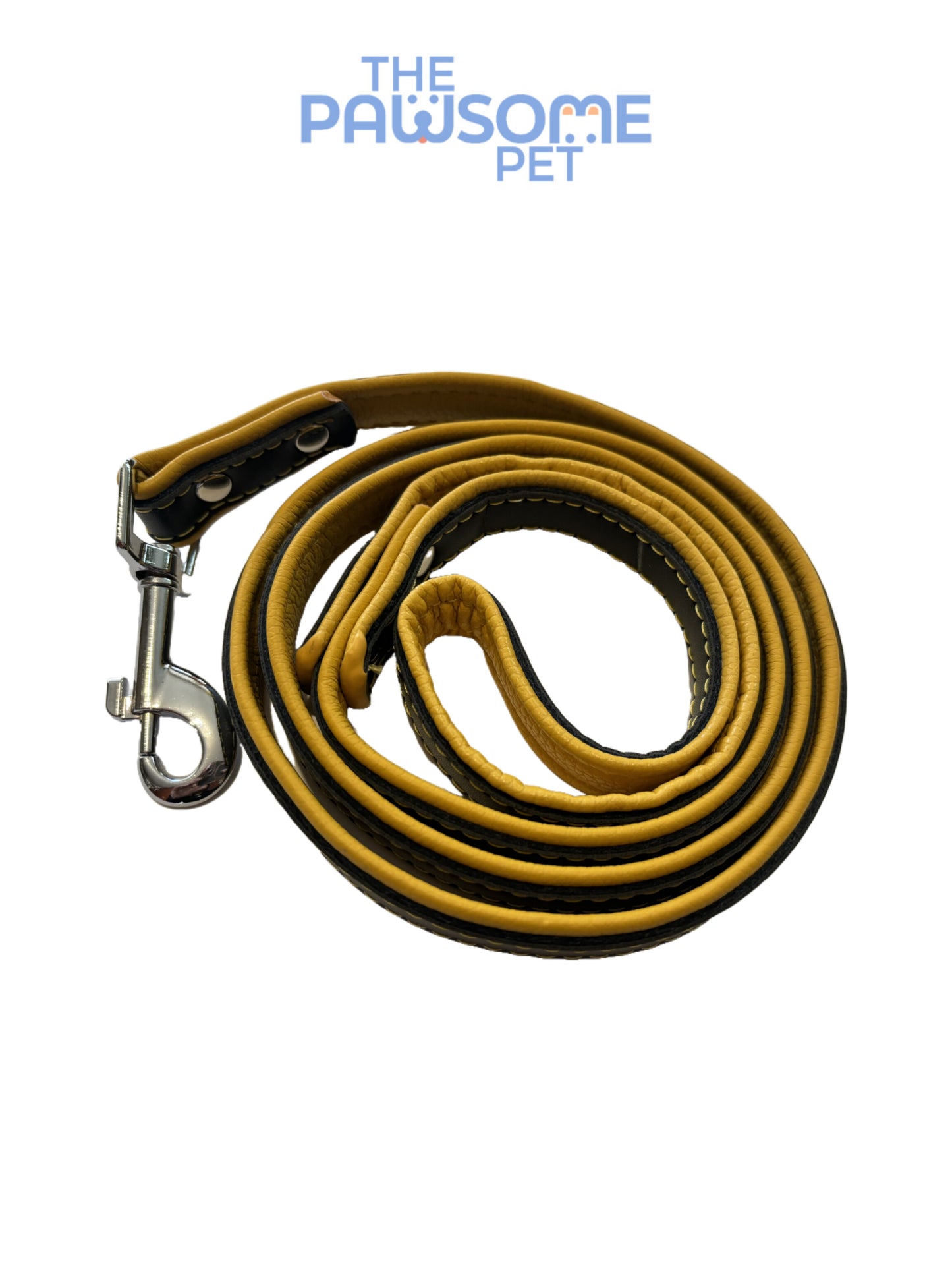 leather dog leash yellow