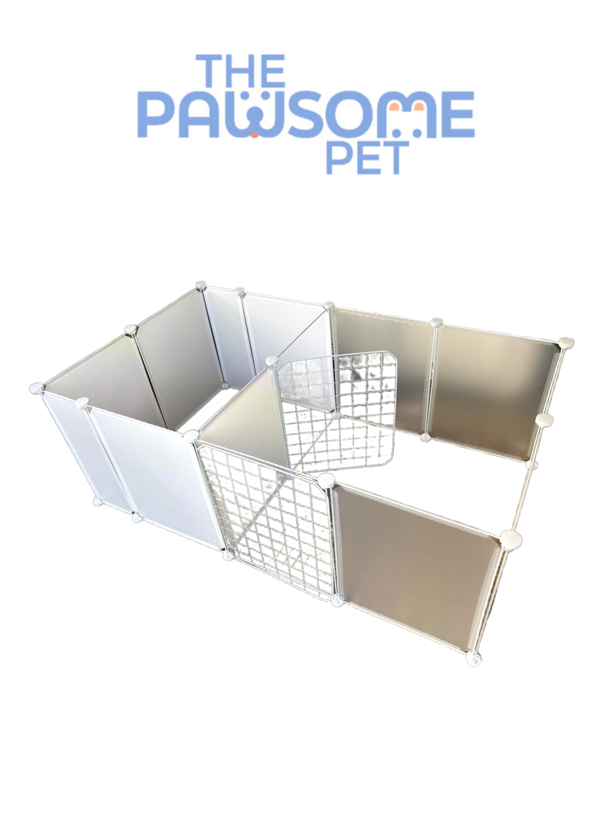 pet fence cage medium white