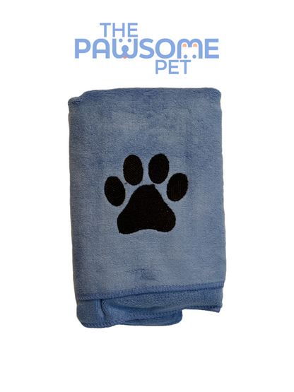 pet towel microfiber medium blue
