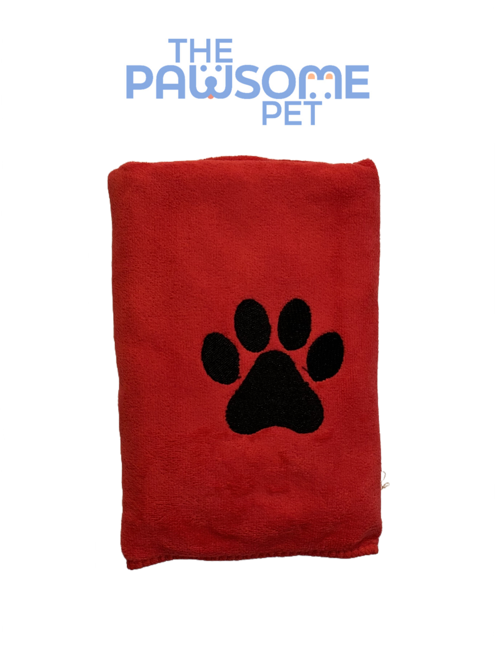 pet towel microfiber medium red