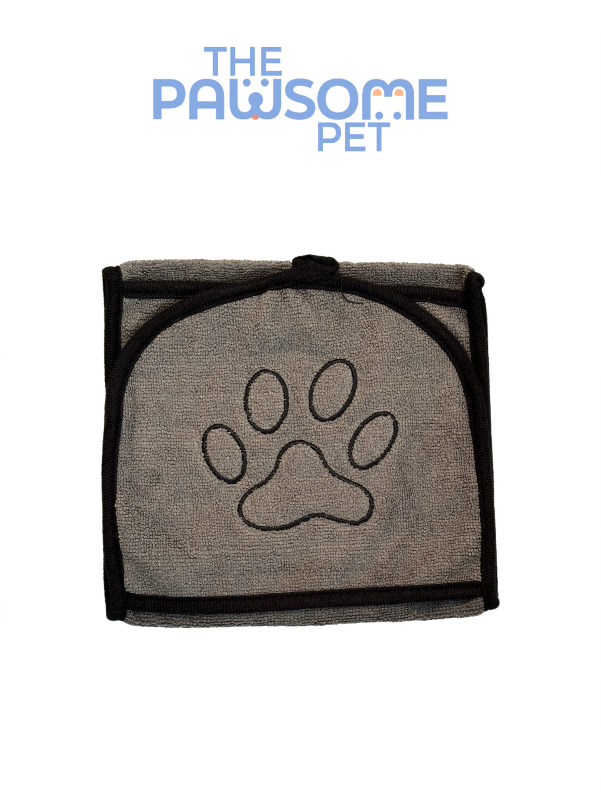 pet towel with two hand pockets gray