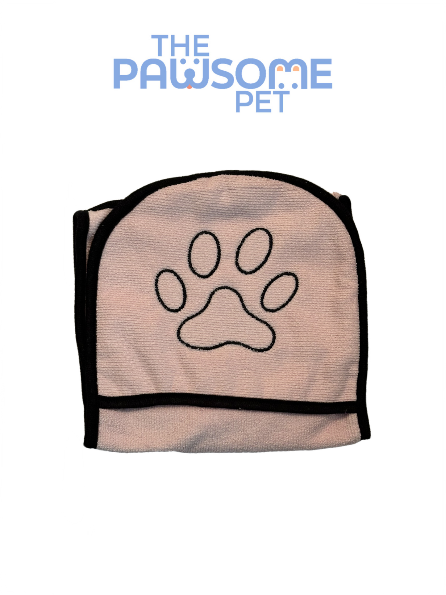 pet towel with two hand pockets pink