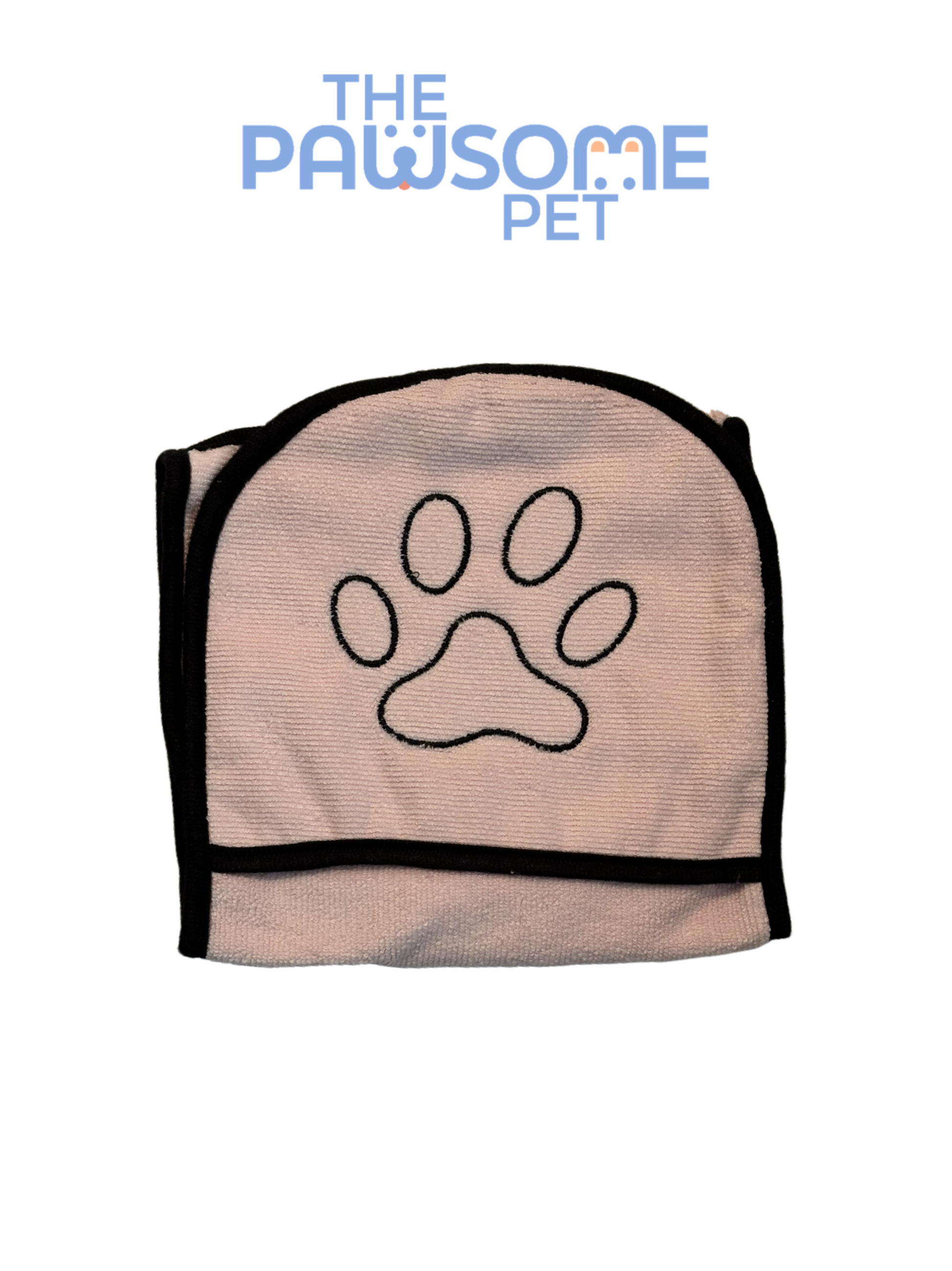pet towel with two hand pockets pink