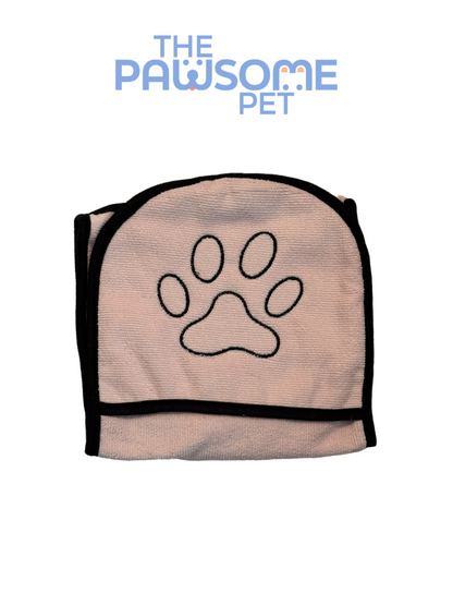 pet towel with two hand pockets pink